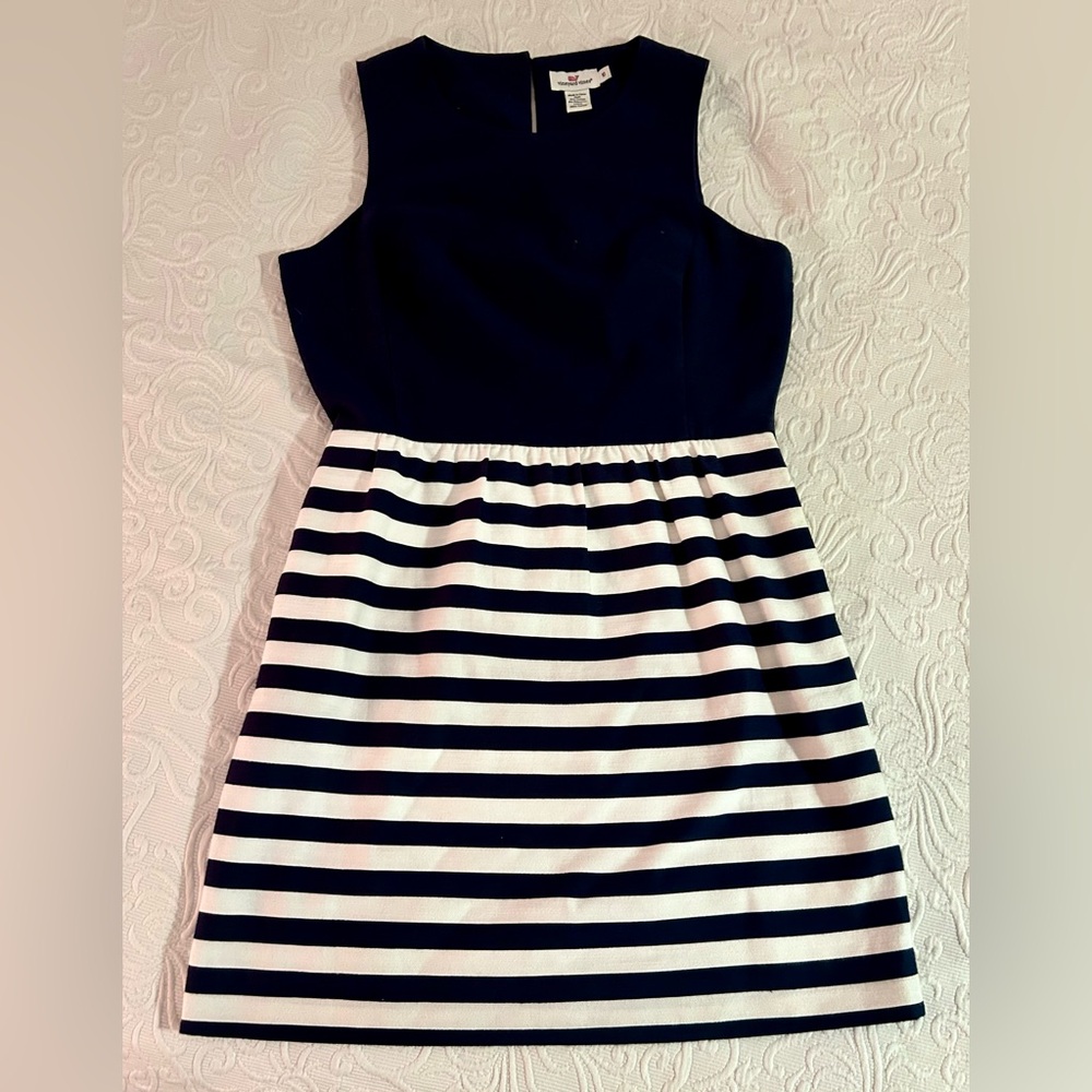 Vineyard Vines Navy Striped Dress Size 10